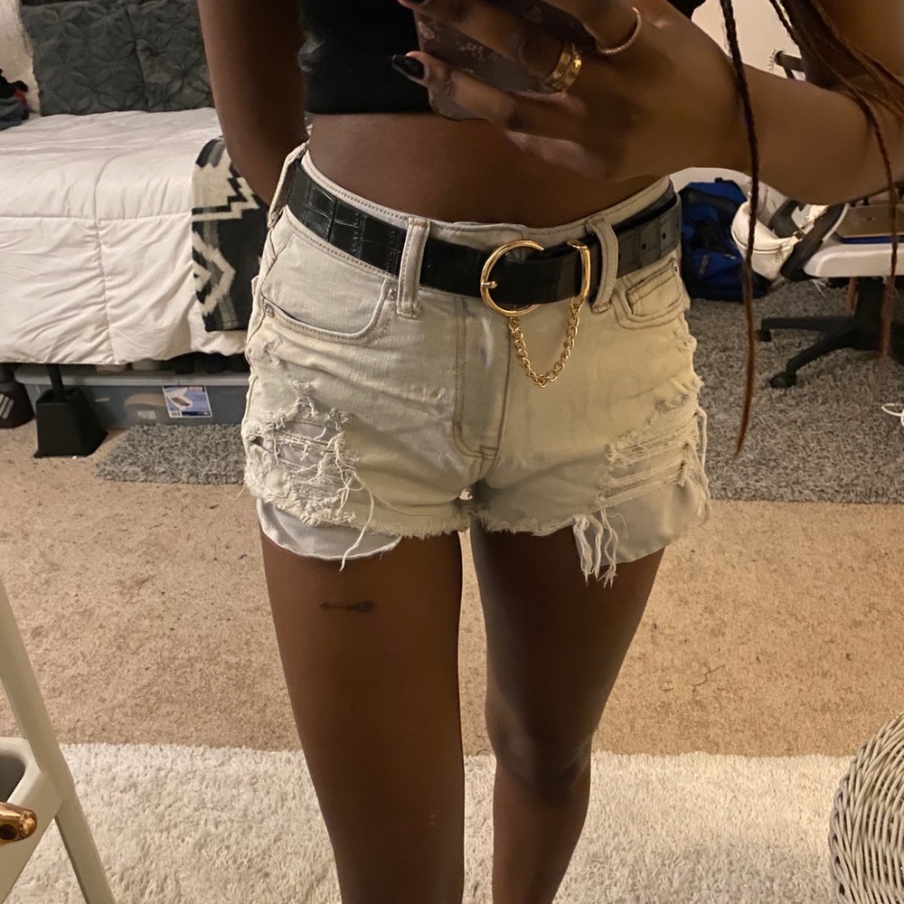 distressed high waisted shorts